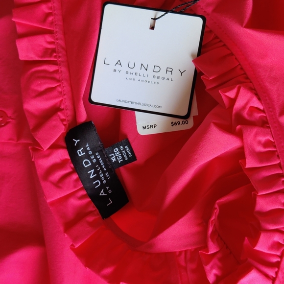 Laundry by Shelli Segal 💕 magenta ruffle accent blouse - Picture 7 of 11
